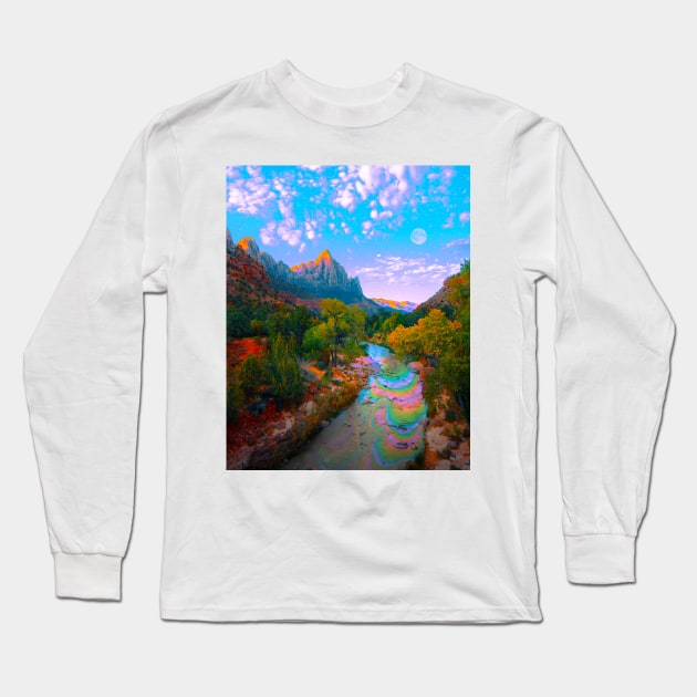 Flowing With The River Long Sleeve T-Shirt by Cajuca